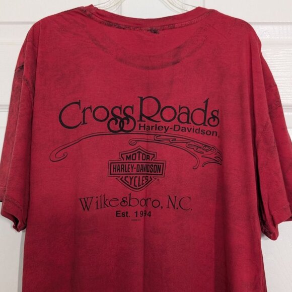 Harley Davidson Live to Ride T Shirt Mens Size Large Red Cotton Wilkesboro NC - Picture 9 of 12